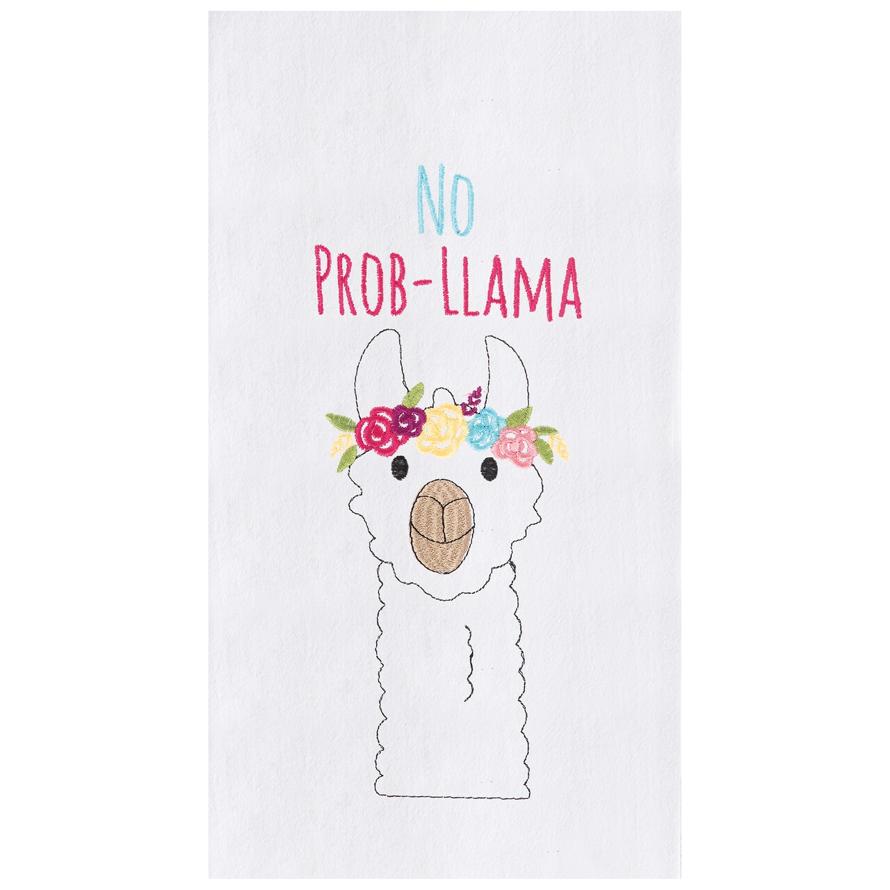 Prob-Llama Embroidered Flour Sack Kitchen Towel